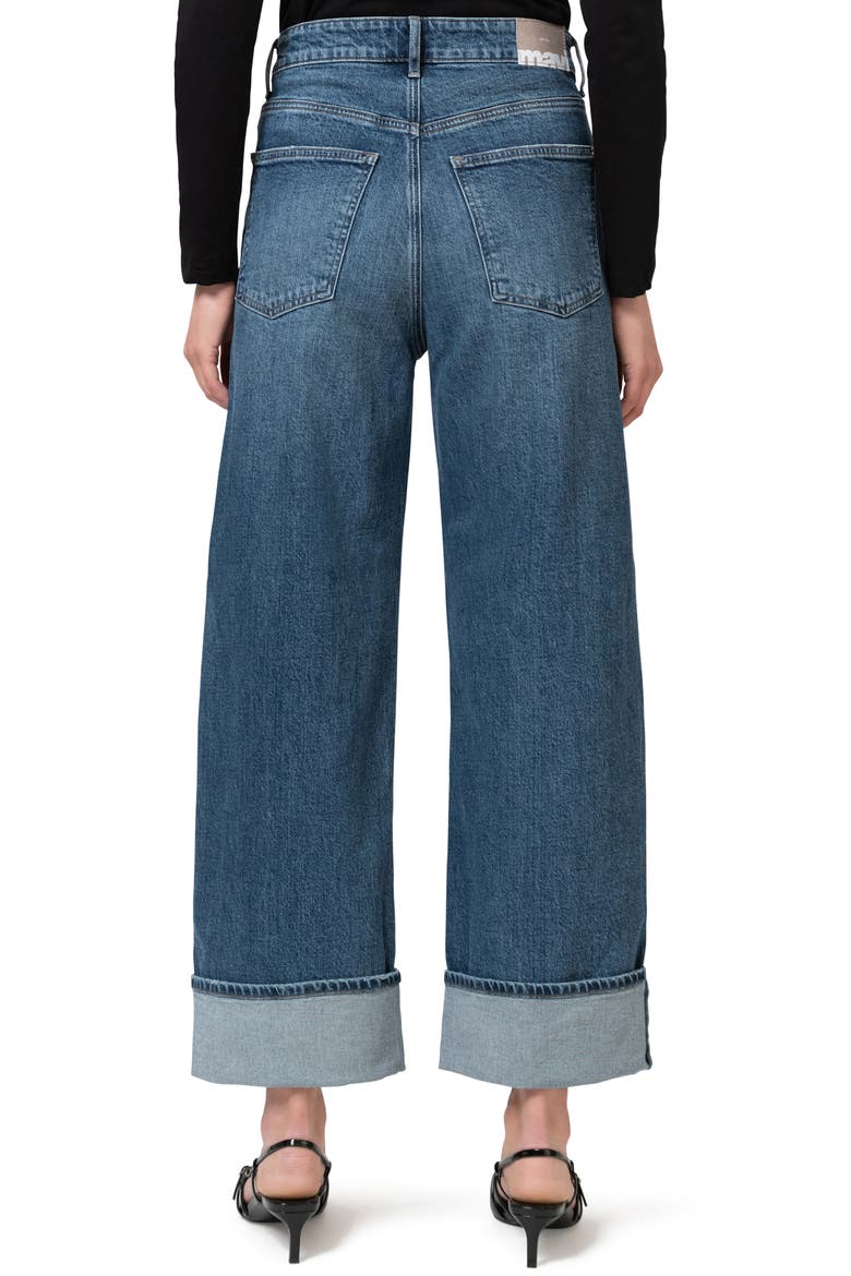 Sandra Cuffed High Waist Ankle Wide Leg Jeans, Alternate, color, MID BRUSHED BLUE