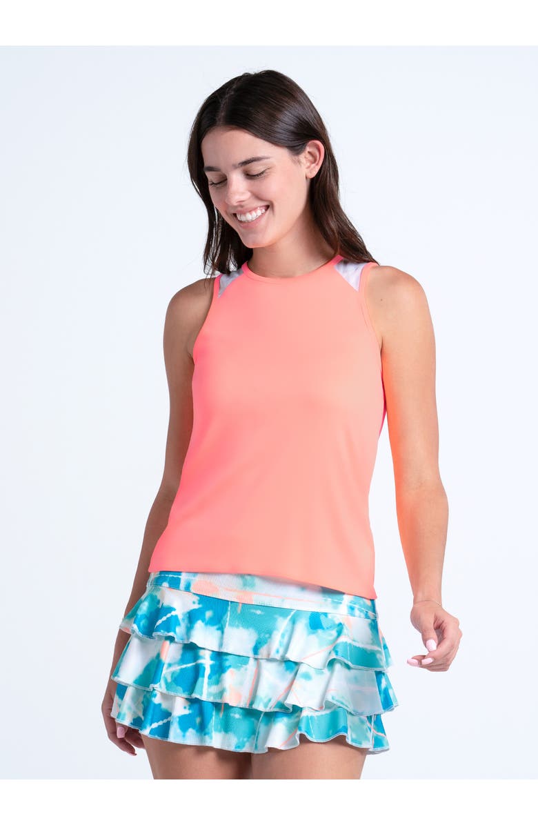 Lucky in Love Twist Back Rib Tank, Main, color, Orange