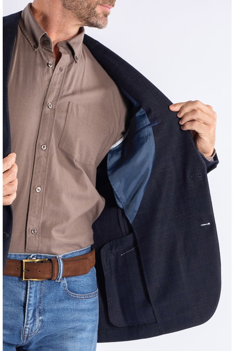 Windowpane Knit Sport Coat, Alternate, color, NAVY