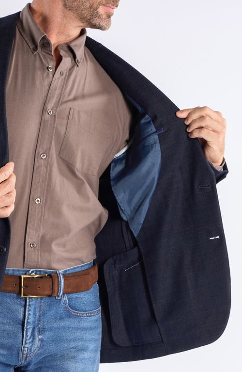 Savile Row Co Windowpane Knit Sport Coat In Blue