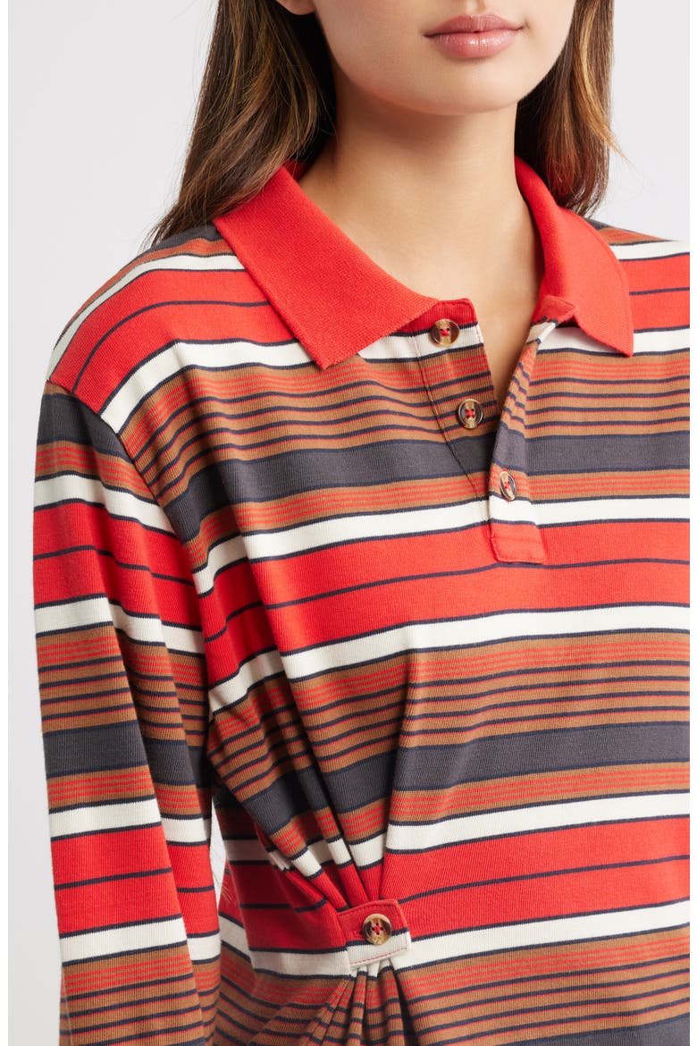 Noah Cinch Striped Rugby Polo, Alternate, color, RED STRIPE