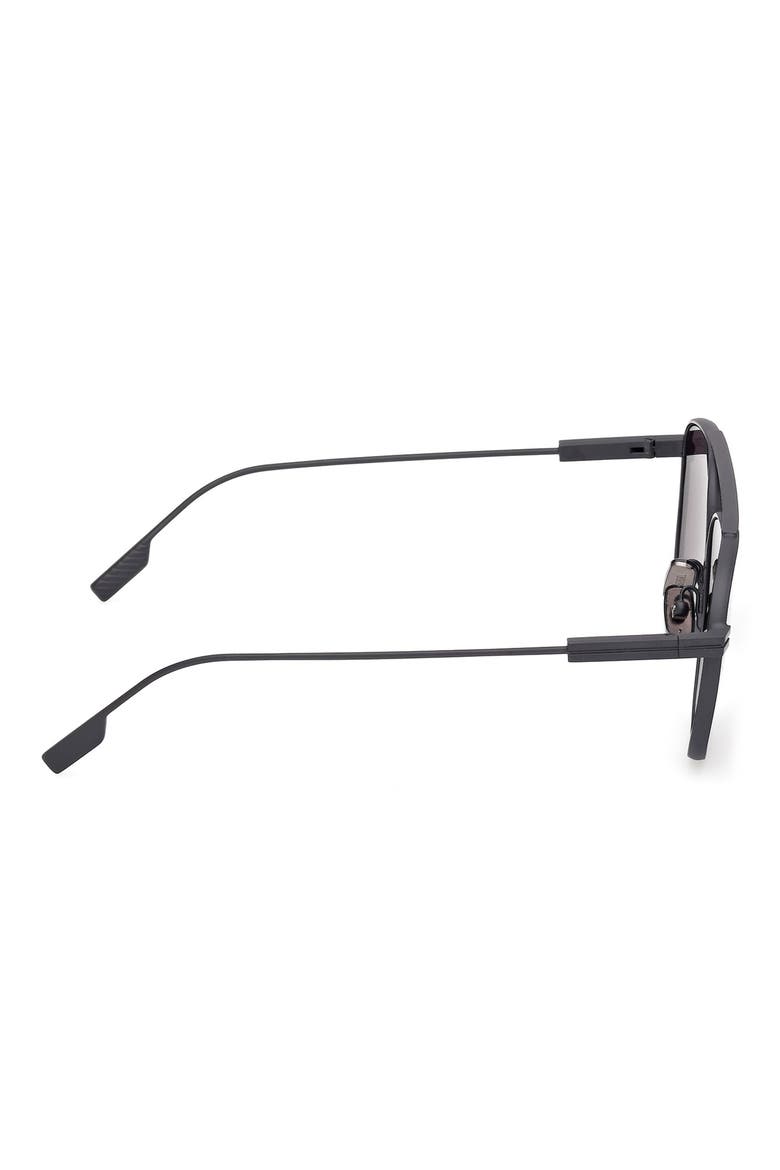 57mm Geometric Sunglasses, Alternate, color, MATTE DARK BLUE METAL