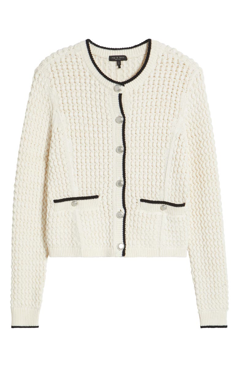 rag & bone Daria Textured Cotton Blend Cardigan, Alternate, color, Marsh