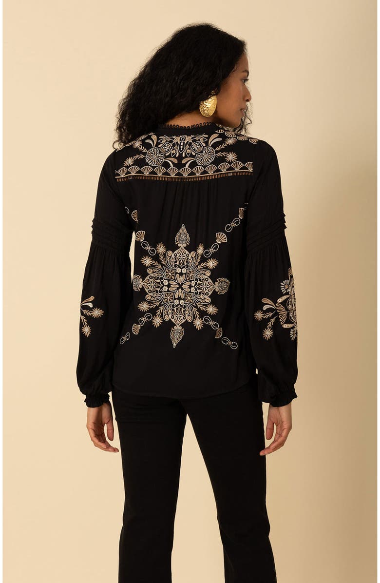 Hale Bob Elliott Embroidered Twill Top, Alternate, color, 