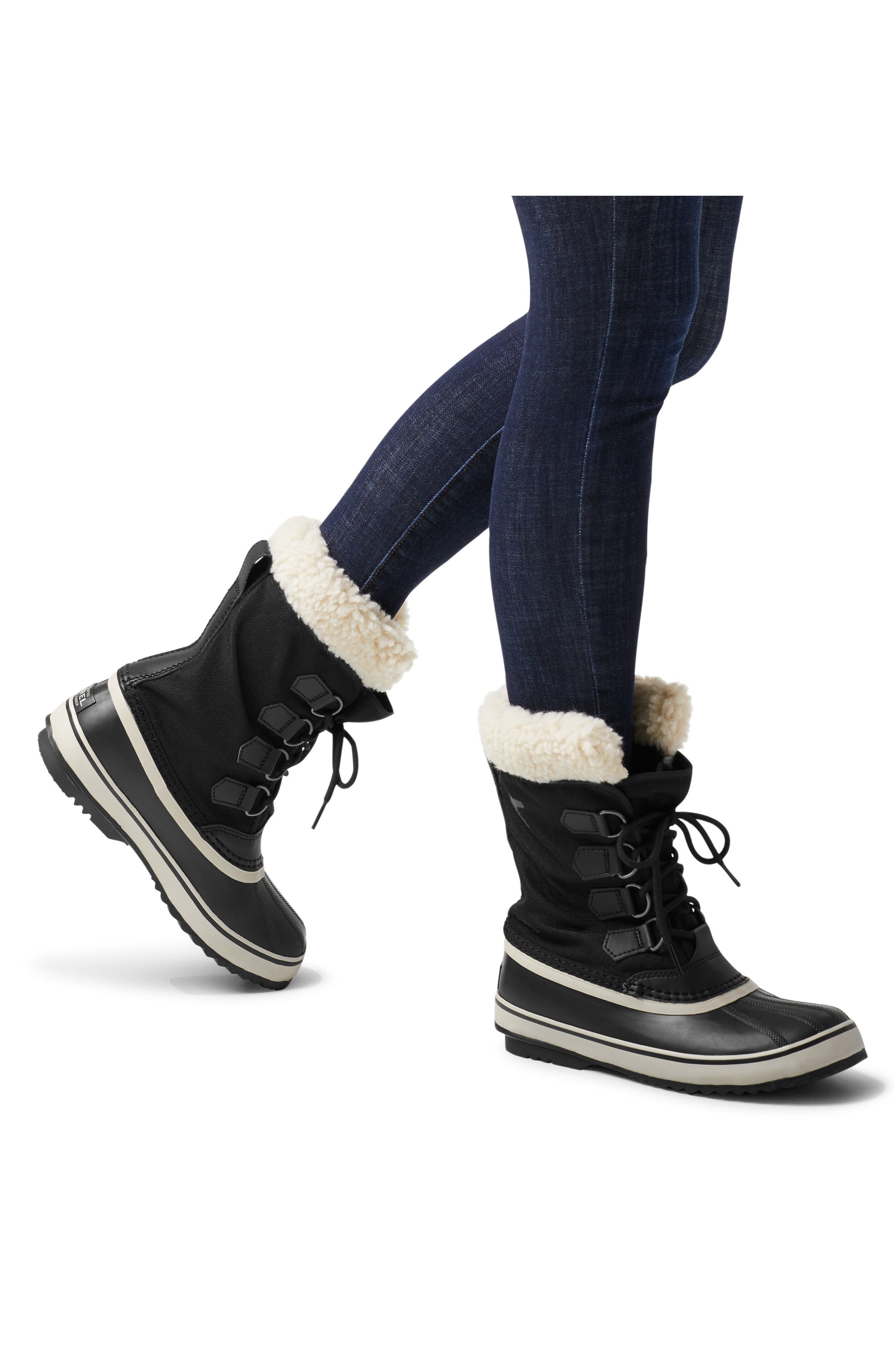 SOREL Winter Carnival Waterproof Boot, Alternate, color, Black/ Stone