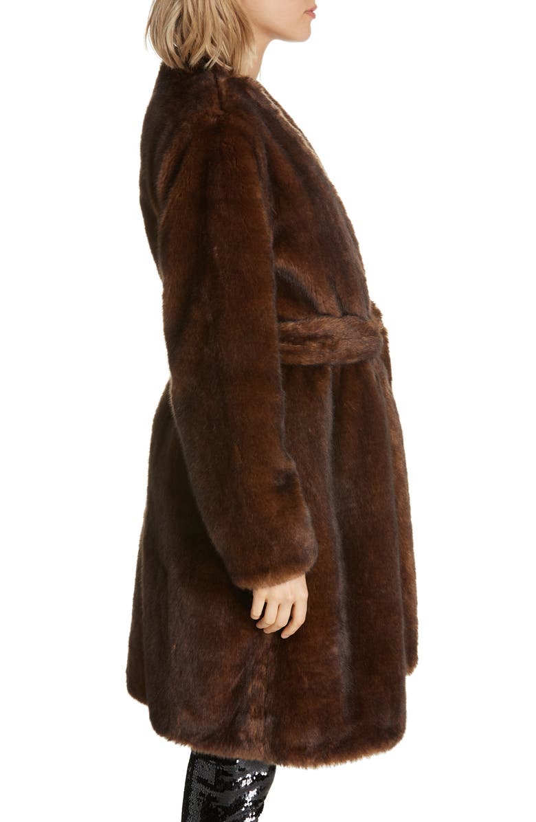 FRAME Faux Mink Fur Robe Coat, Alternate, color, 