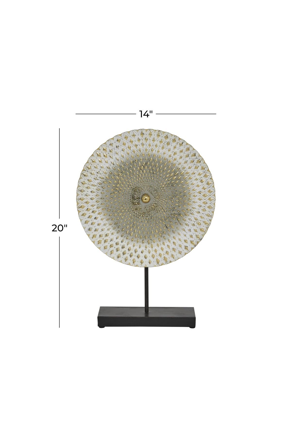 GINGER BIRCH STUDIO Gray Metal Geometric Sculpture with Black Base ...