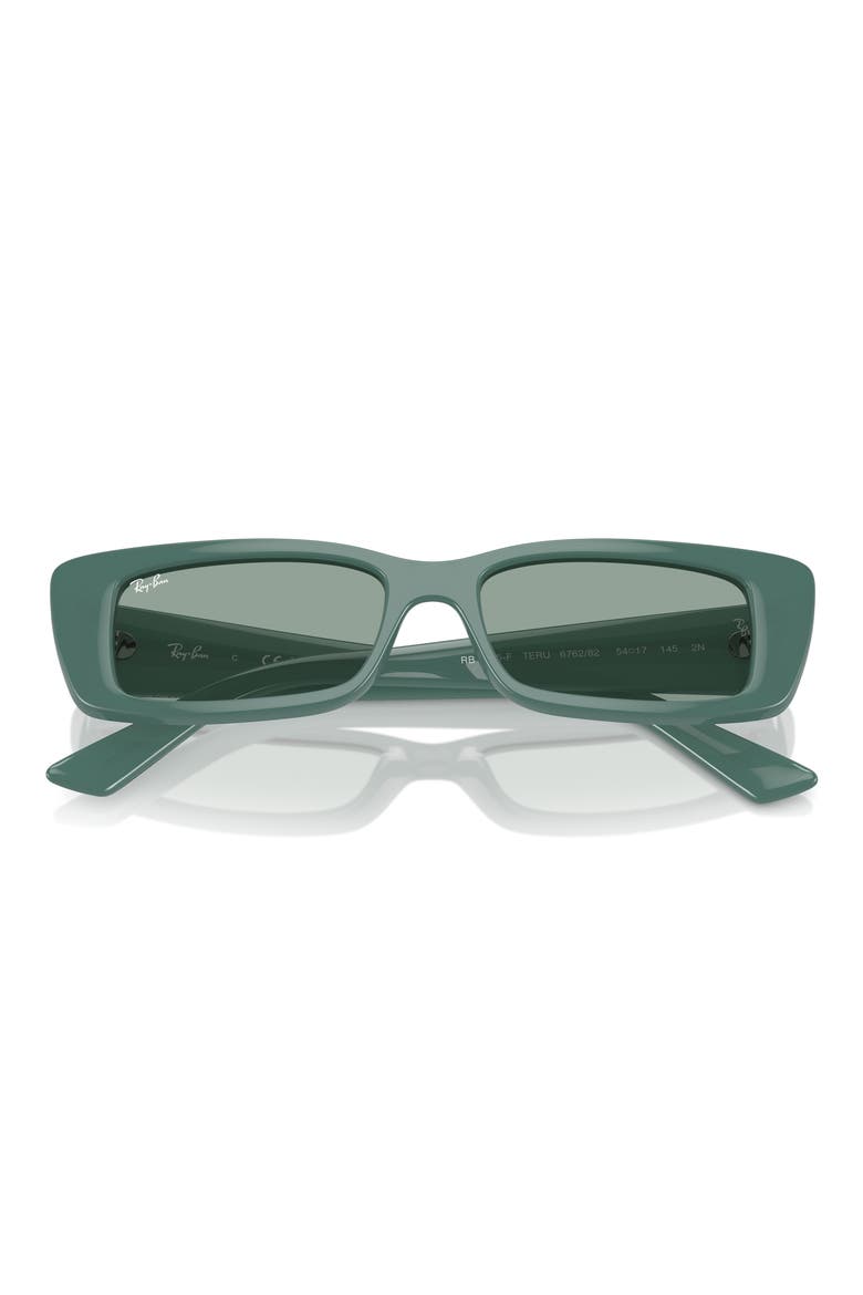 Teru 54mm Rectangular Sunglasses, Main, color, DARK GREEN