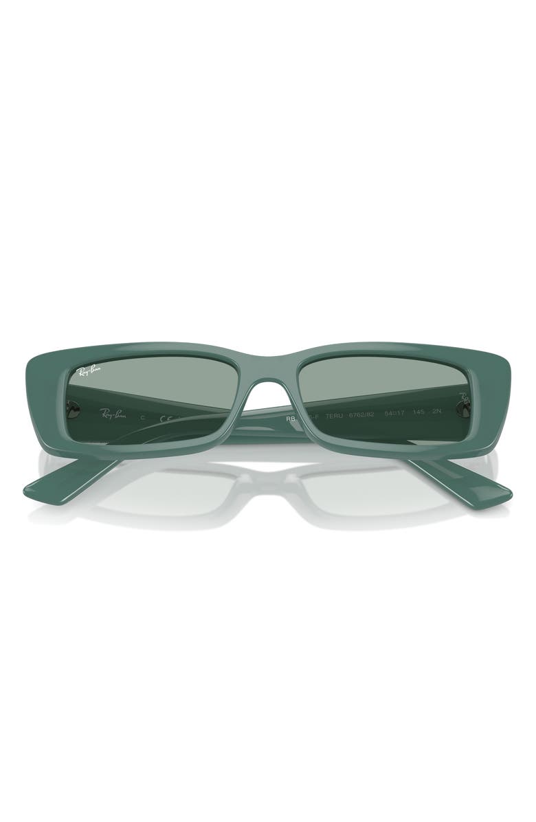 Ray-Ban Teru 54mm Rectangular Sunglasses, Main, color, Dark Green