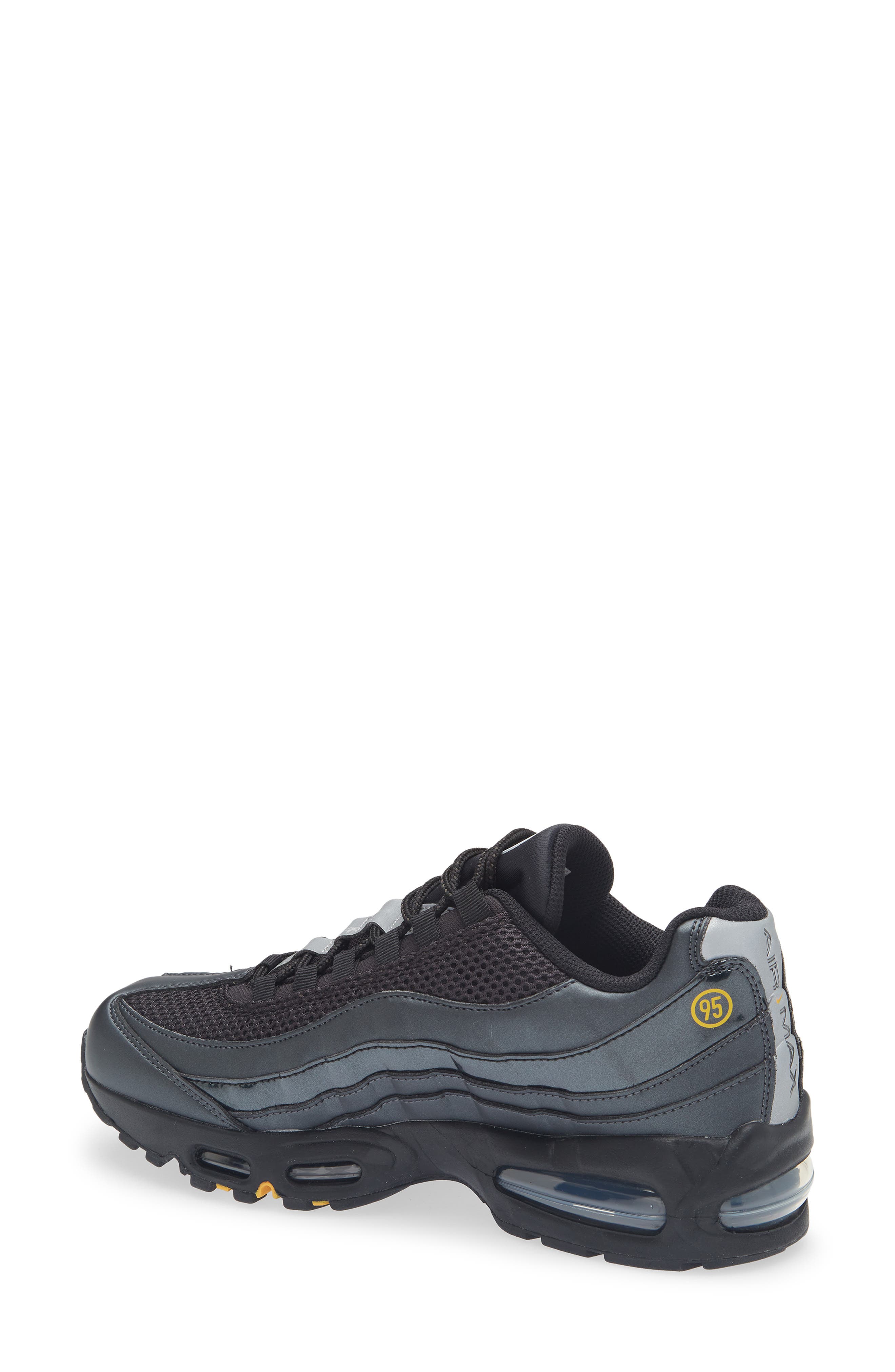 Nike Air Max 95 Big Bubble Sneaker, Alternate, color, Black/ White/ University Gold