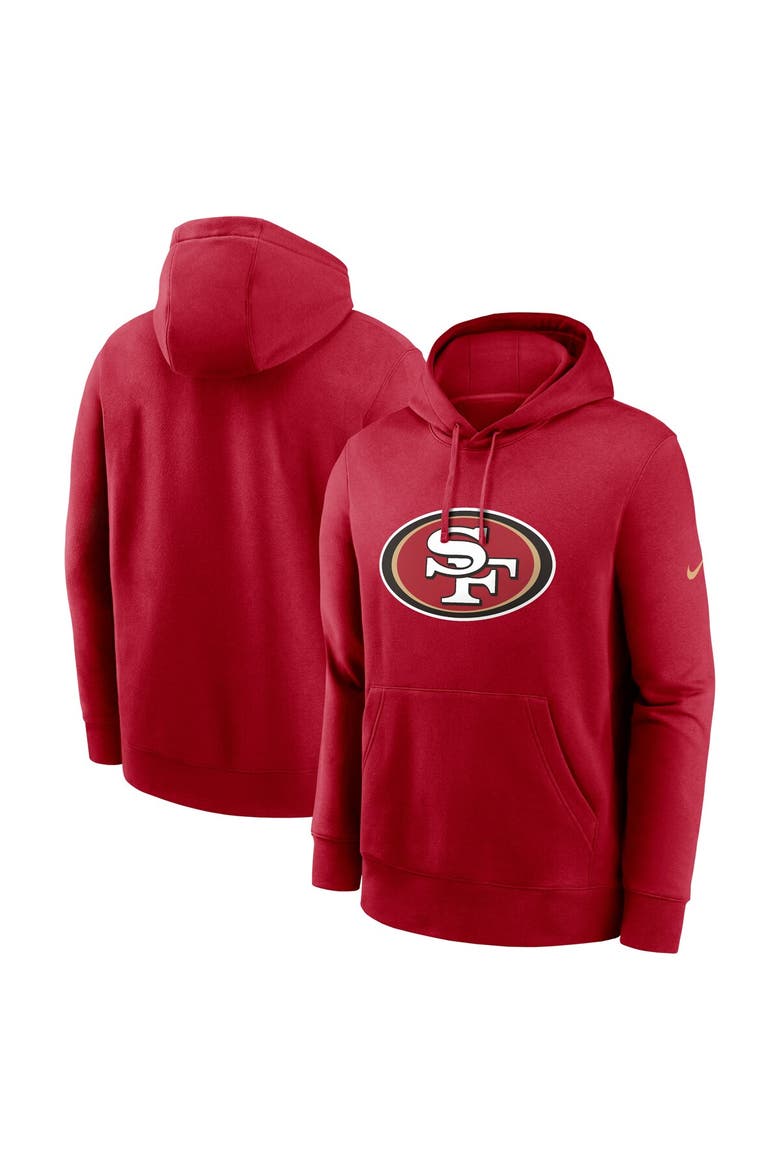 Men's Nike Scarlet San Francisco 49ers Club Logo Pullover Hoodie, Main, color, Scarlet