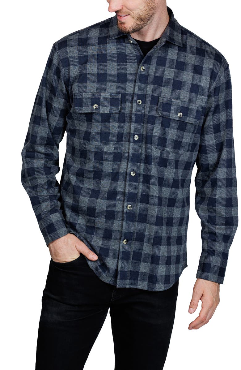 TailorByrd Super Soft Plaid Sweater Shirt, Alternate, color, Charcoal Heather