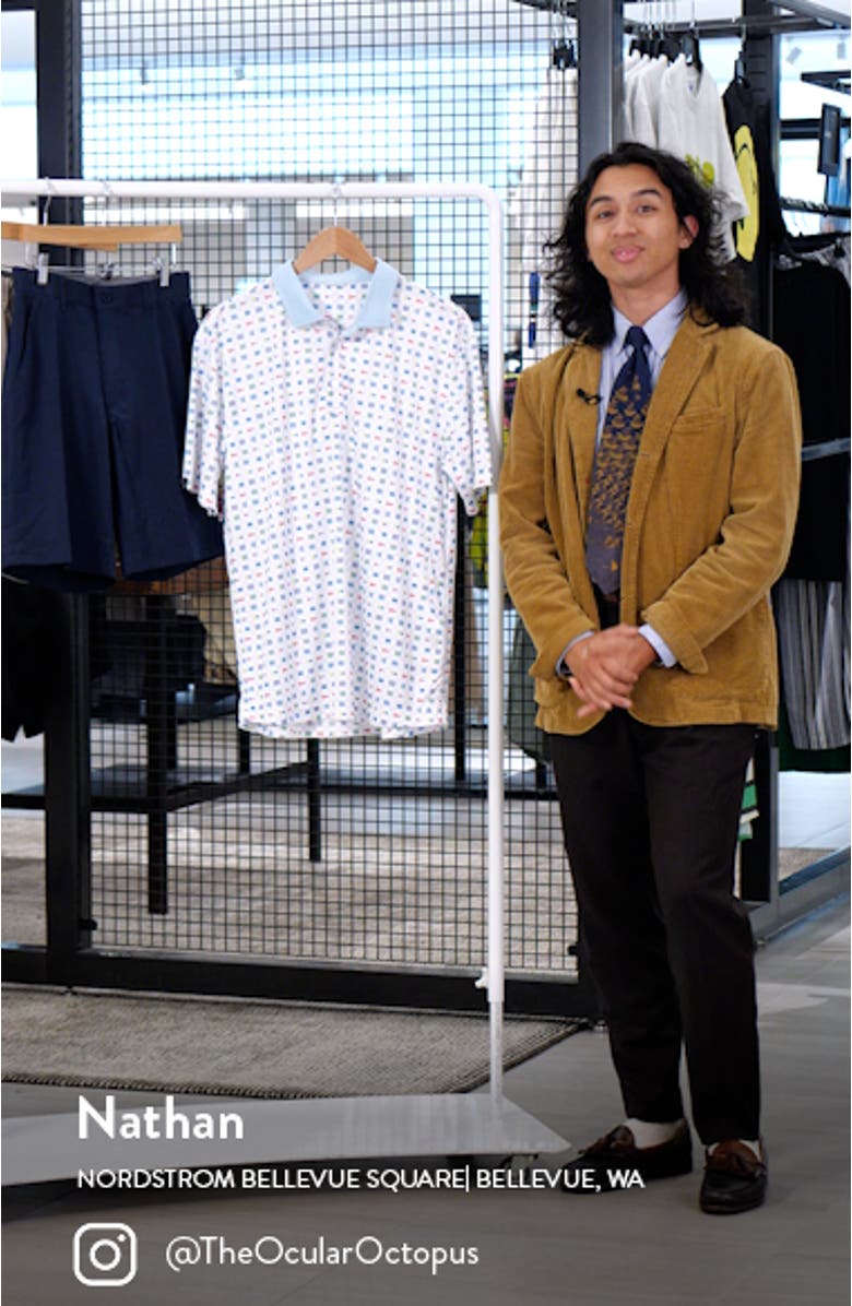 Louie Flag Print Golf Polo, sales video thumbnail