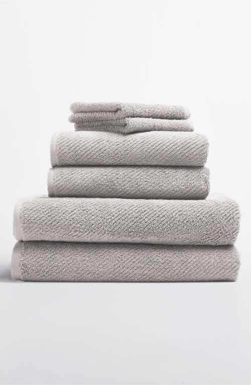 Coyuchi Air Weight® 6-Piece Organic Cotton Bath Towel, Hand Towel & Washcloth Set in Fog 