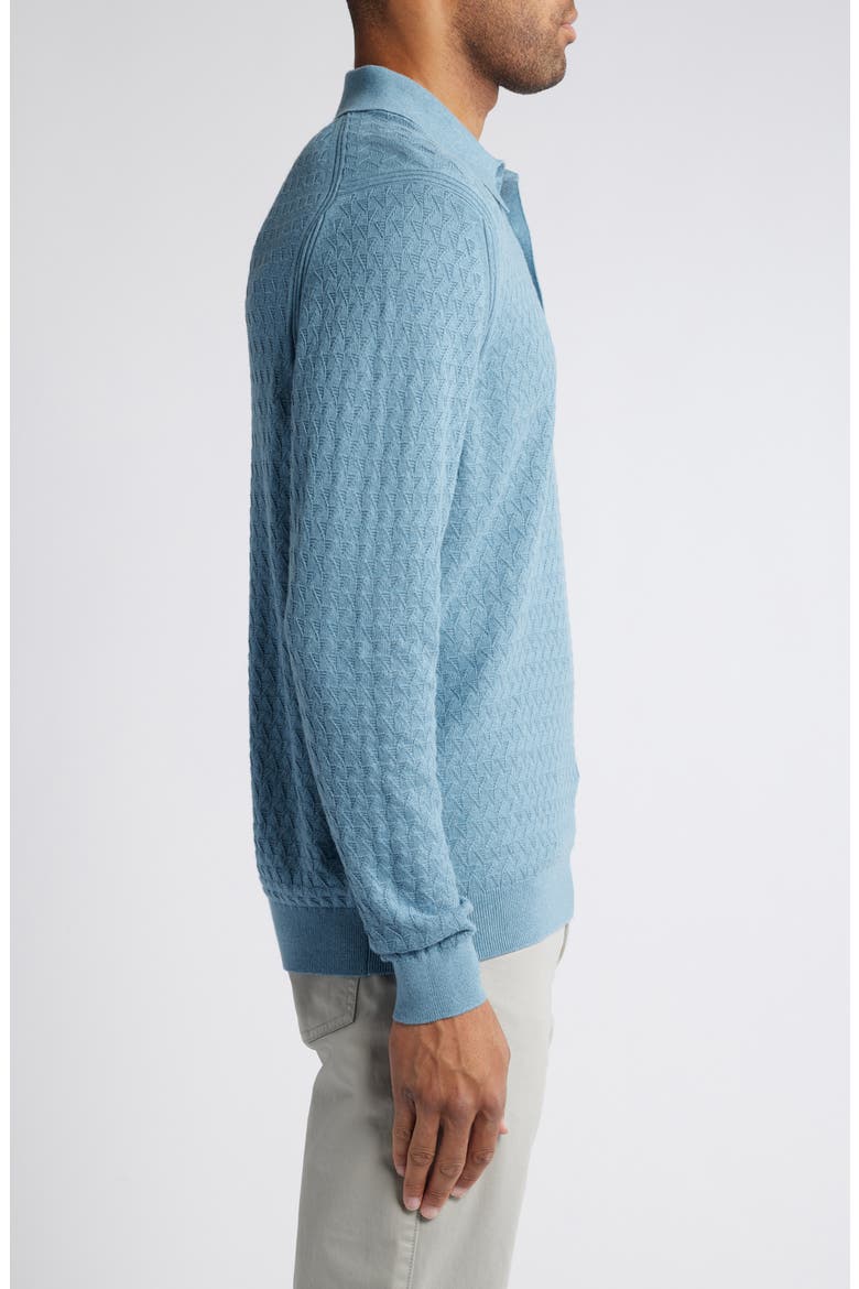 Capital Long Sleeve Polo Sweater, Alternate, color, BRISTOL BLUE