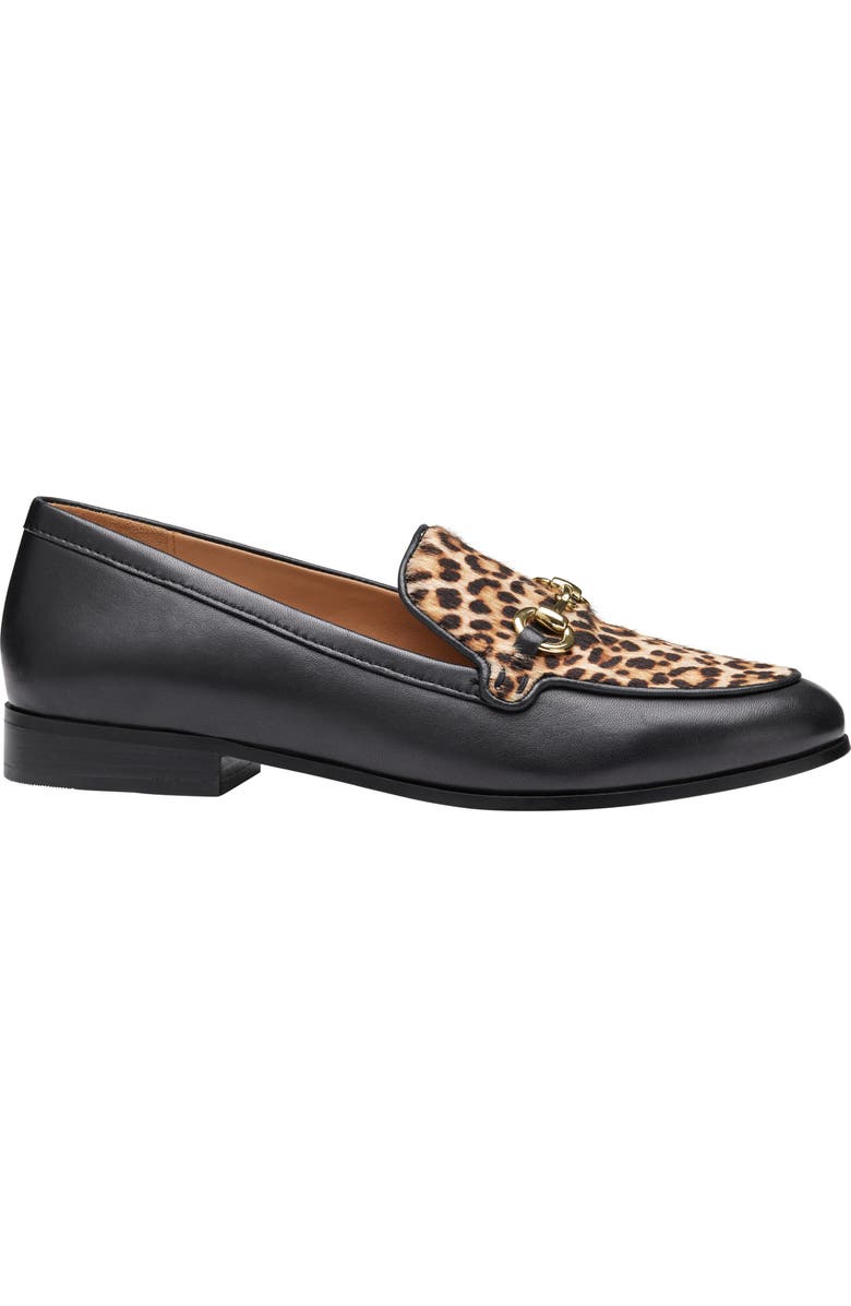 Johnston & Murphy Ali Genuine Calf Hair Bit Loafer, Alternate, color, Black Leopard