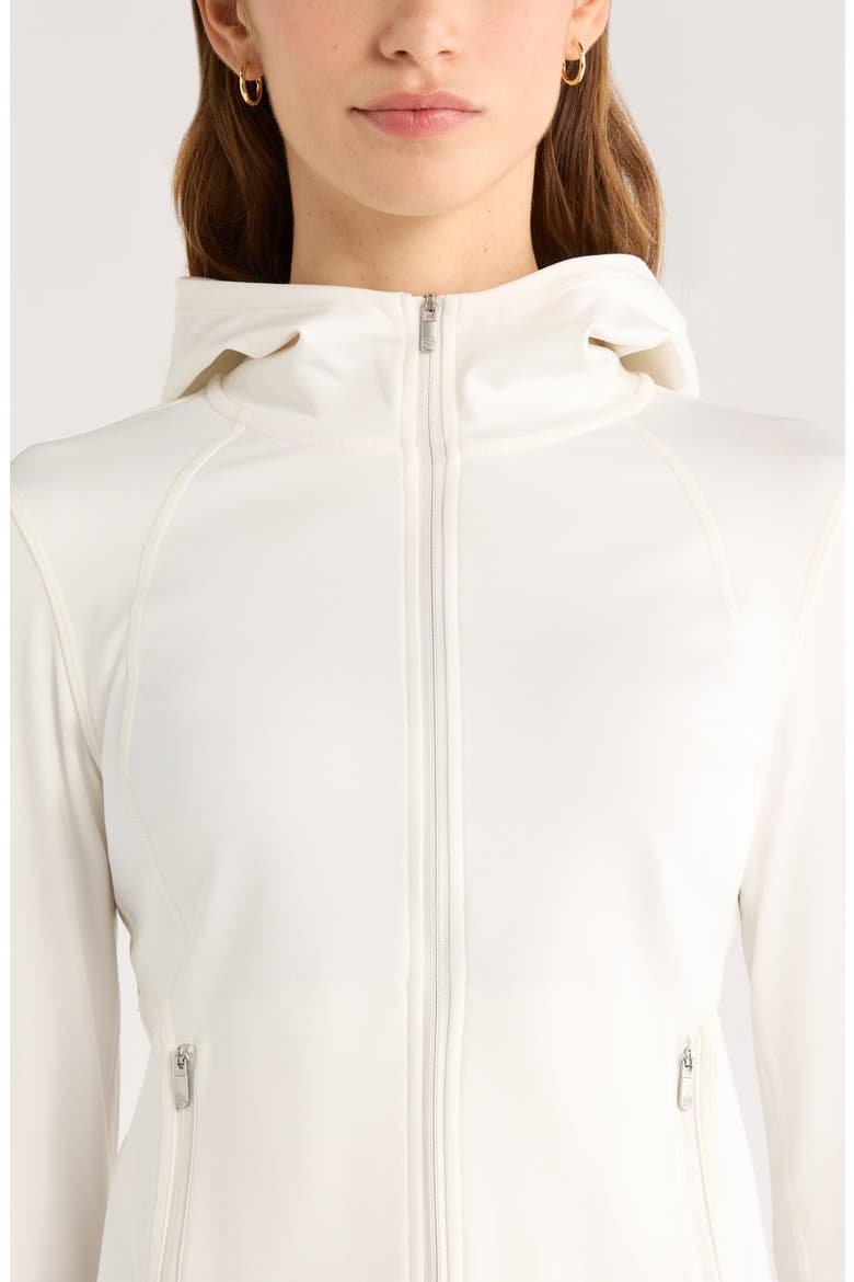 Cozy Tech Zip Hooded Jacket, Alternate, color, IVORY EGRET