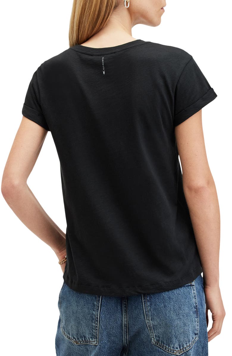 AllSaints Anna Crewneck Cotton T-Shirt, Alternate, color, Black
