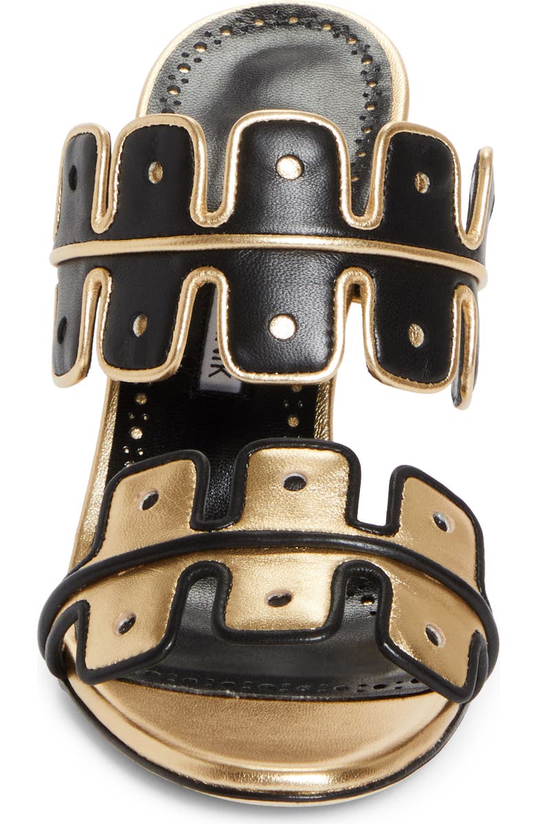 Manolo Blahnik Aplinanu Sandal, Alternate, color, Gold7103/Blck0015