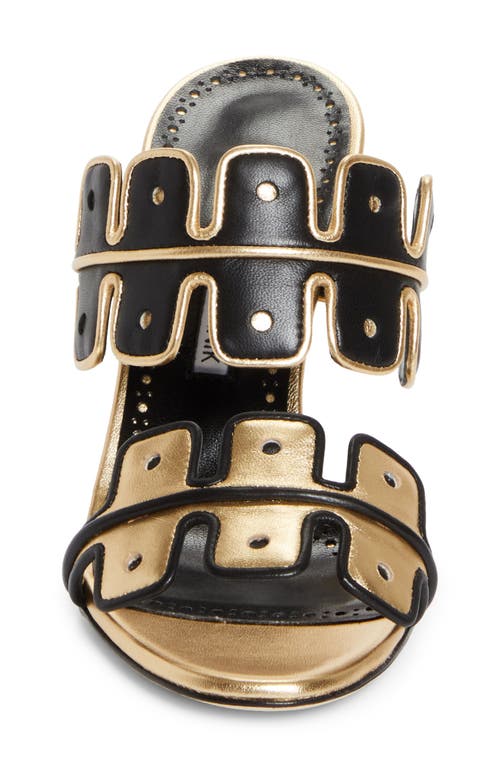 Manolo Blahnik Aplinanu Nappa Leather Double-band Slide Sandals In Black