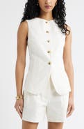 Open Edit Linen Blend Vest