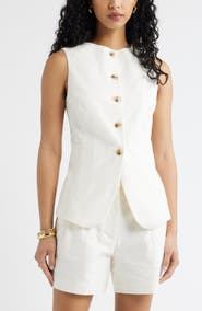 Open Edit Linen Blend Vest