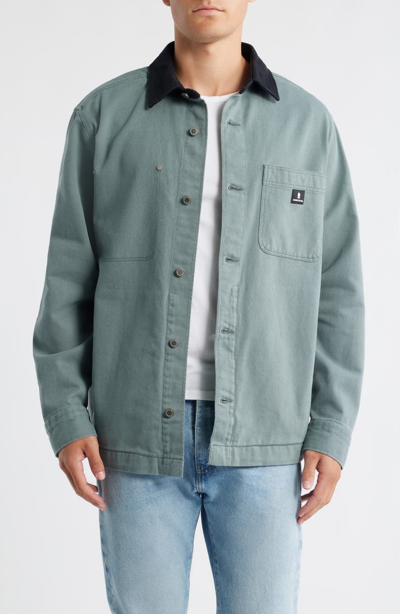 Brooklyn Industries Cotton Twill Chore Jacket, Main, color, Hunter Green