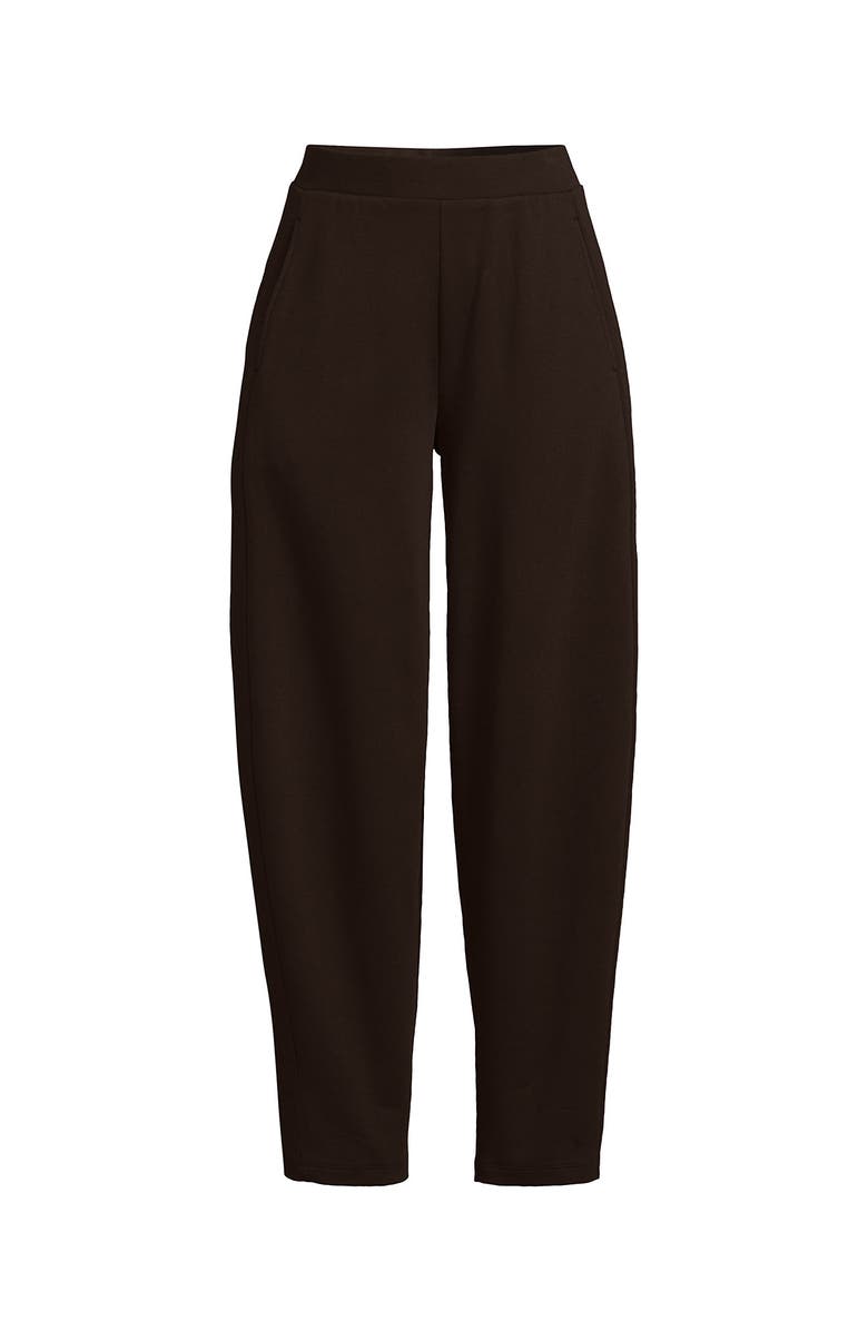 Lands' End Plus Size Sport Knit High Rise Barrel Ankle Pants, Alternate, color, Rich Coffee