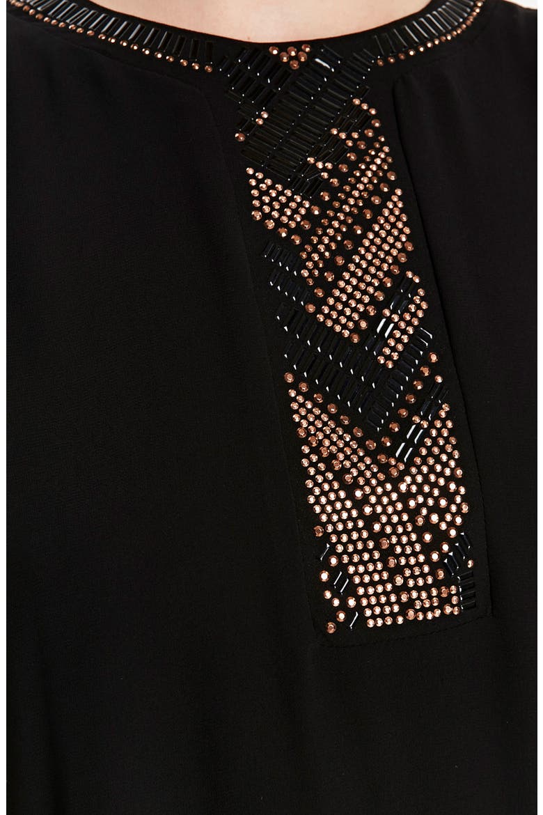 Embellished Overlay Top, Alternate, color, BLACK