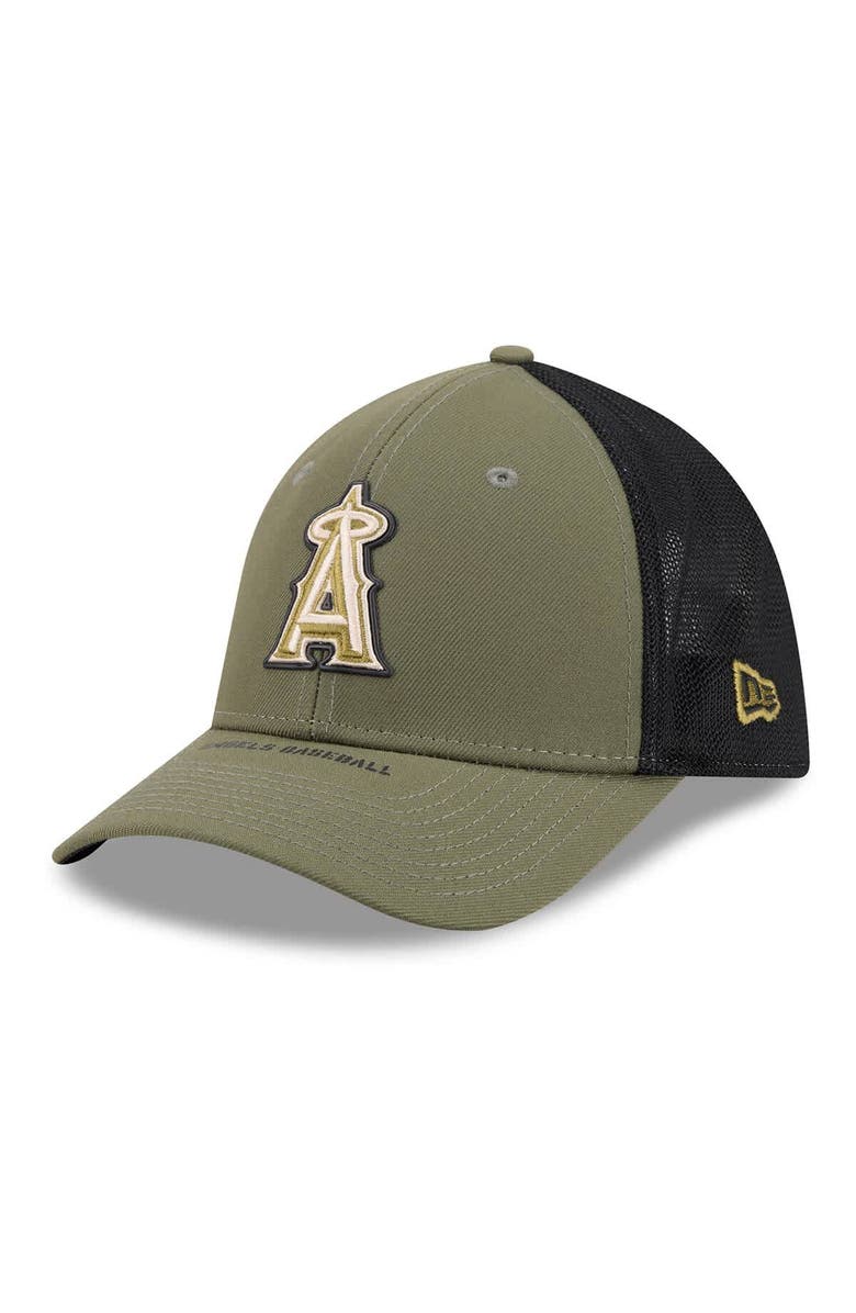 New Era Men's New Era  Olive Los Angeles Angels 2026 Armed Forces Day 39THIRTY M-Crown Flex Hat, Alternate, color, Olive