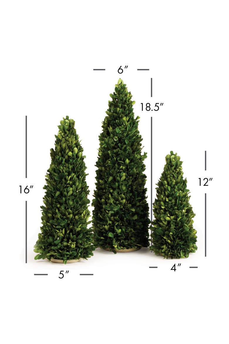 Boxwood Mini Trees Set of 3, Alternate, color, Green