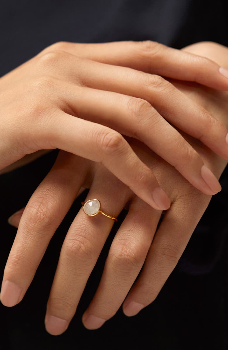 Monica Vinader Siren Semiprecious Stone Stacking Ring, Alternate, color, Moonstone