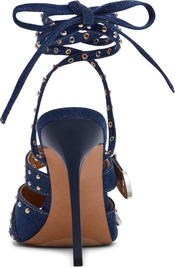 Saddle Embellished Ankle Strap Sandal