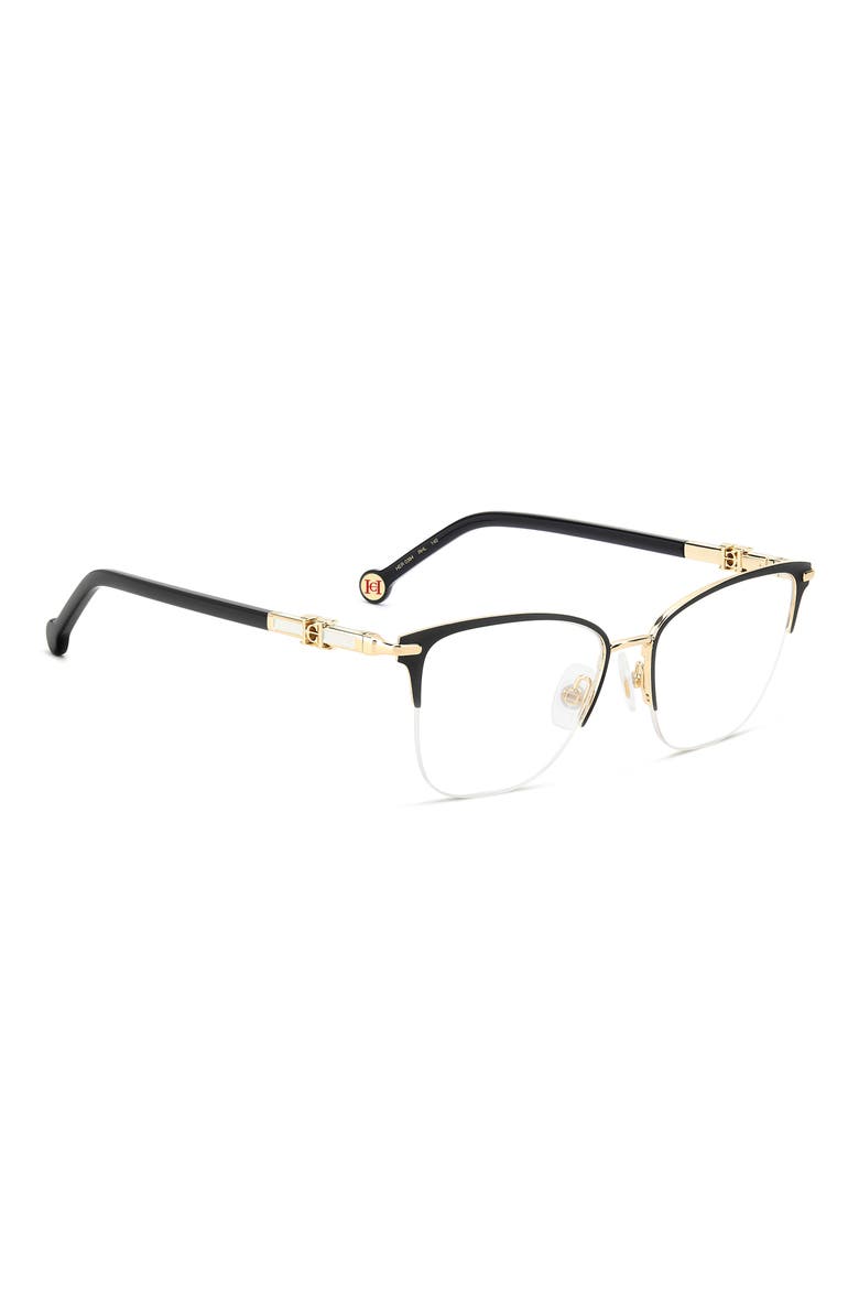 52mm Cat Eye Reading Glasses, Alternate, color, GOLD BLACK