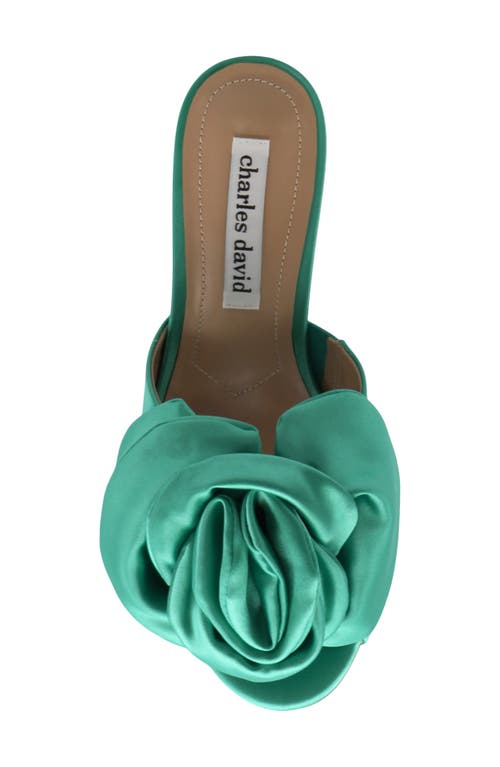 Charles David Kimchi Floral Satin Sandal In Spring Green