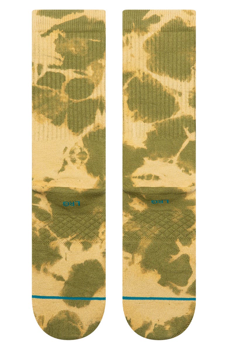 Stance Spotty Dye Cotton Blend Crew Socks, Alternate, color, Olive