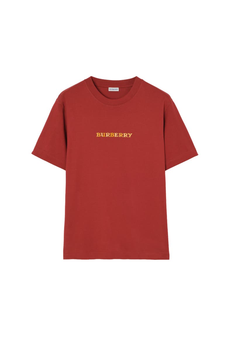 Heritage Logo Cotton T-shirt, Alternate, color, Auburn brown