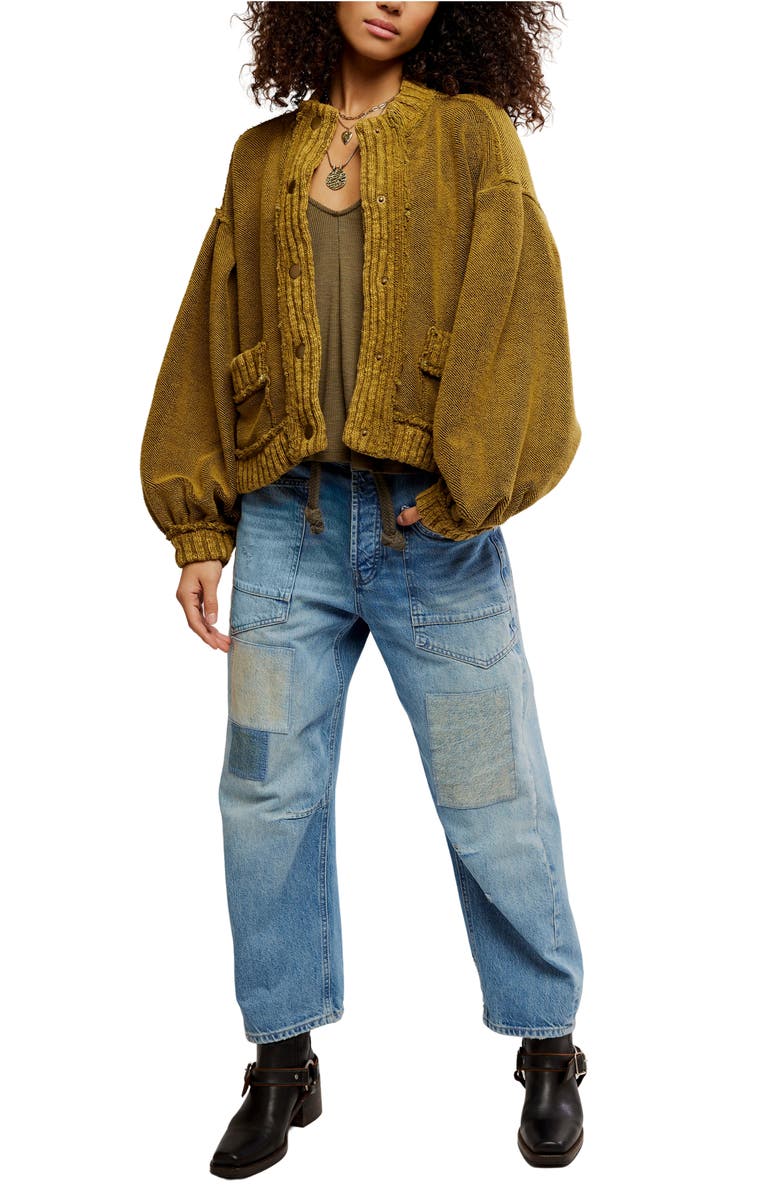 Free People Cute In This Cardigan, Alternate, color, Fir Green