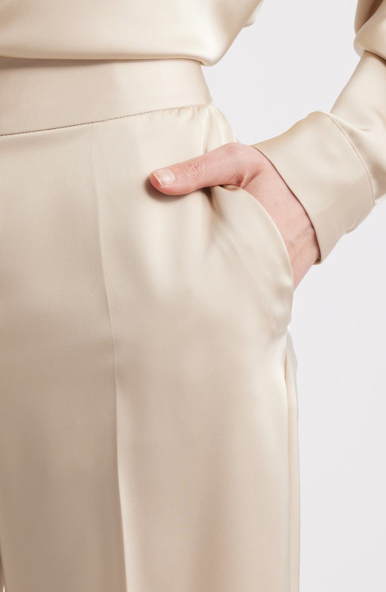 Tahari ASL Wide Leg Satin Pants, Alternate, color, Sand
