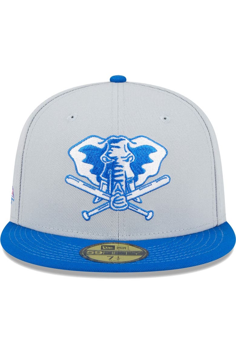 Men's New Era Gray/Blue Oakland Athletics  Dolphin 59FIFTY Fitted Hat, Alternate, color, Gray