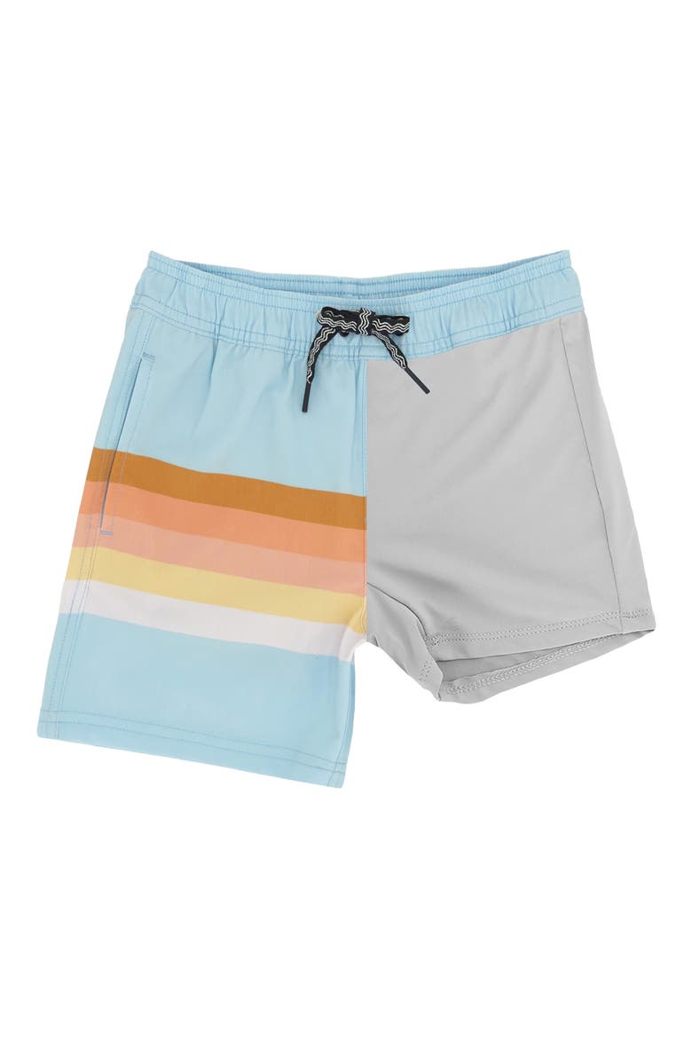 Kids' Stripe Volley Swim Trunks, Alternate, color, CRYSTAL BLUE