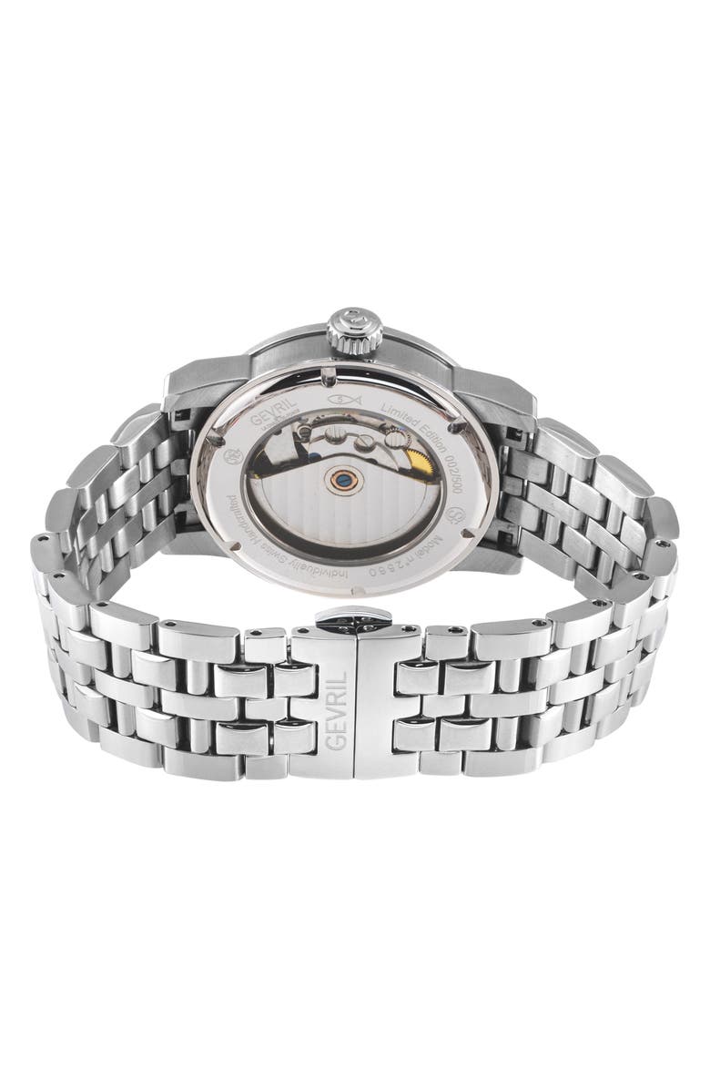 GEVRIL Madison Automatic Bracelet Watch, 39mm, Alternate, color, Silver