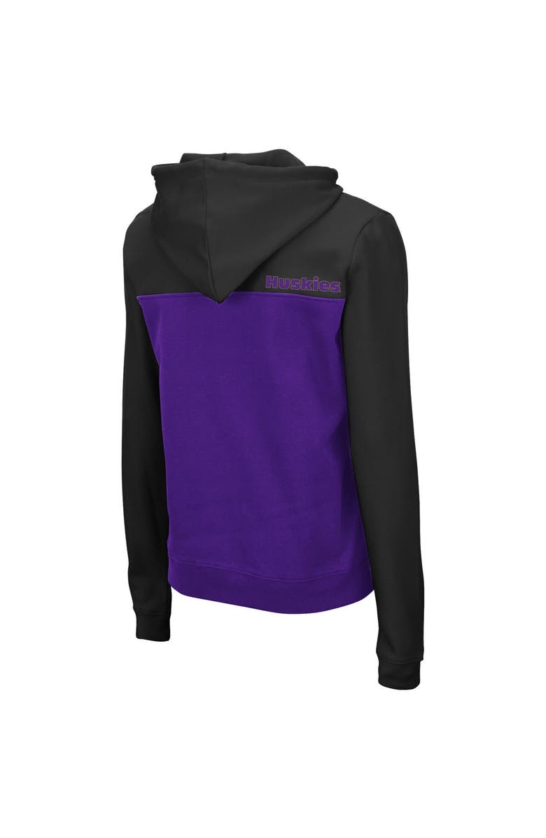 COLOSSEUM Women's Colosseum Black/Purple Washington Huskies Aidan Lightweight Half-Zip Hoodie, Alternate, color, 
