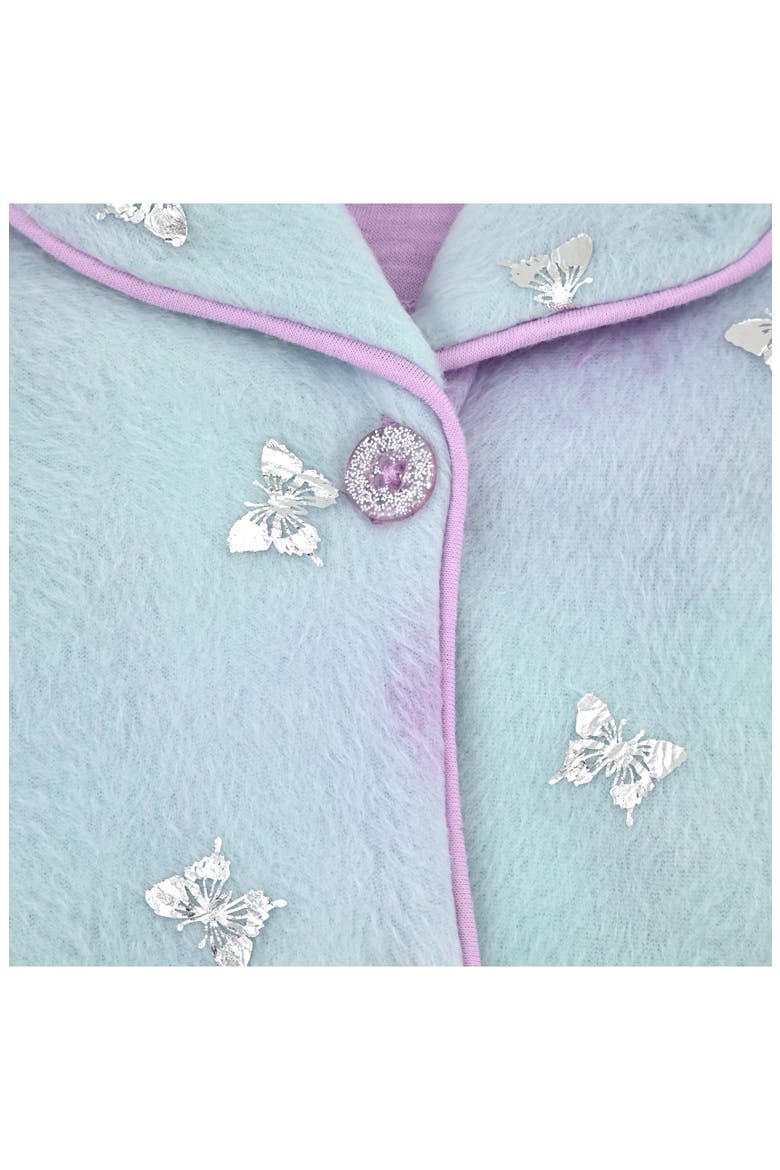 Kids' Butterfly Fleece 3-Piece Pajamas, Alternate, color, PURPLE