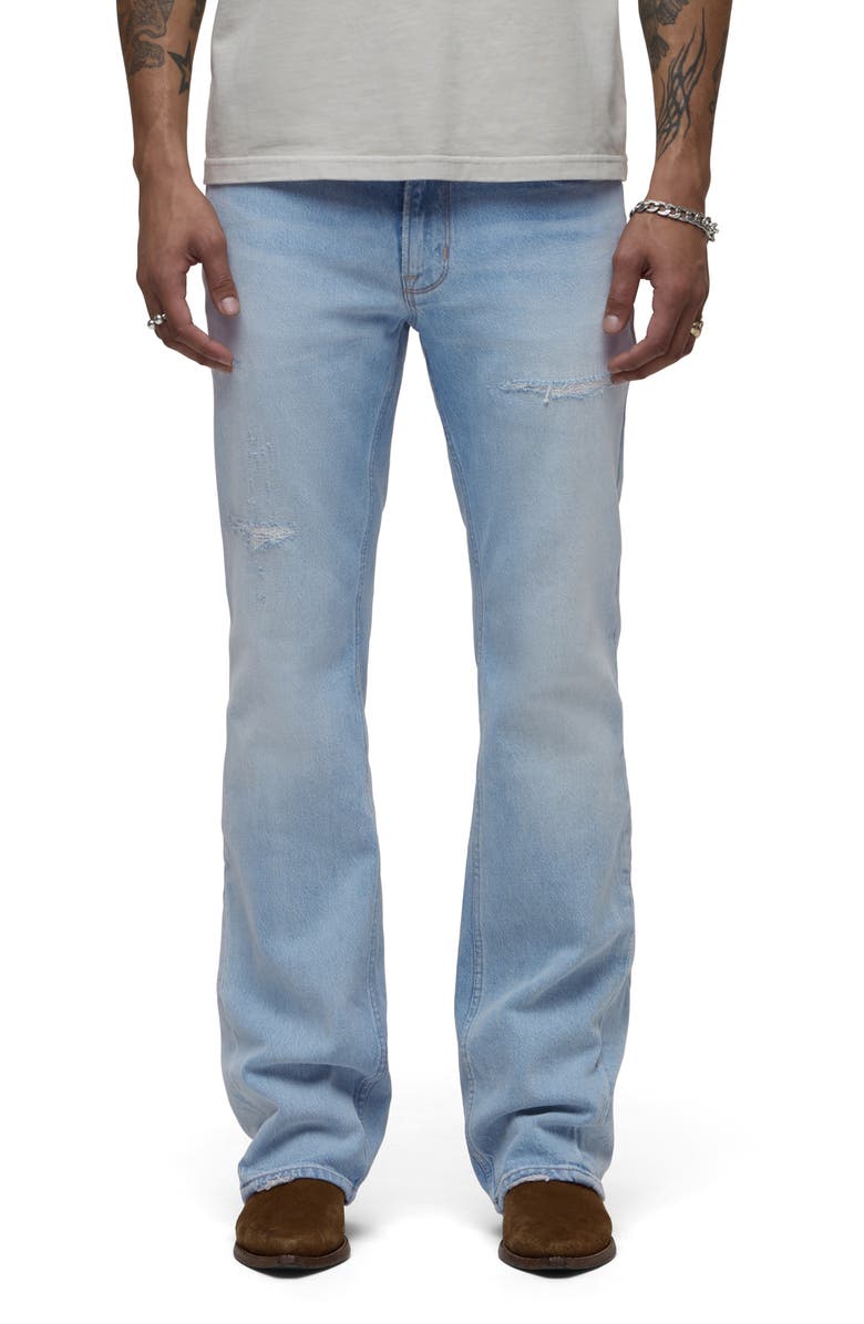 Hudson Jeans Walker Ripped Kick Flare Jeans, Main, color, Lakewood