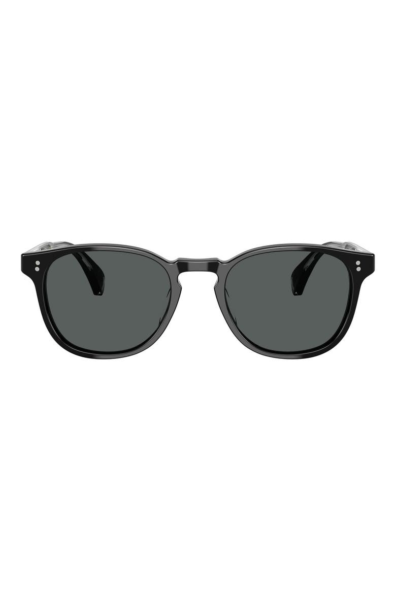 51mm Polarized Round Sunglasses, Main, color, BLACK / MIDNIGHT EXPRESS POLAR