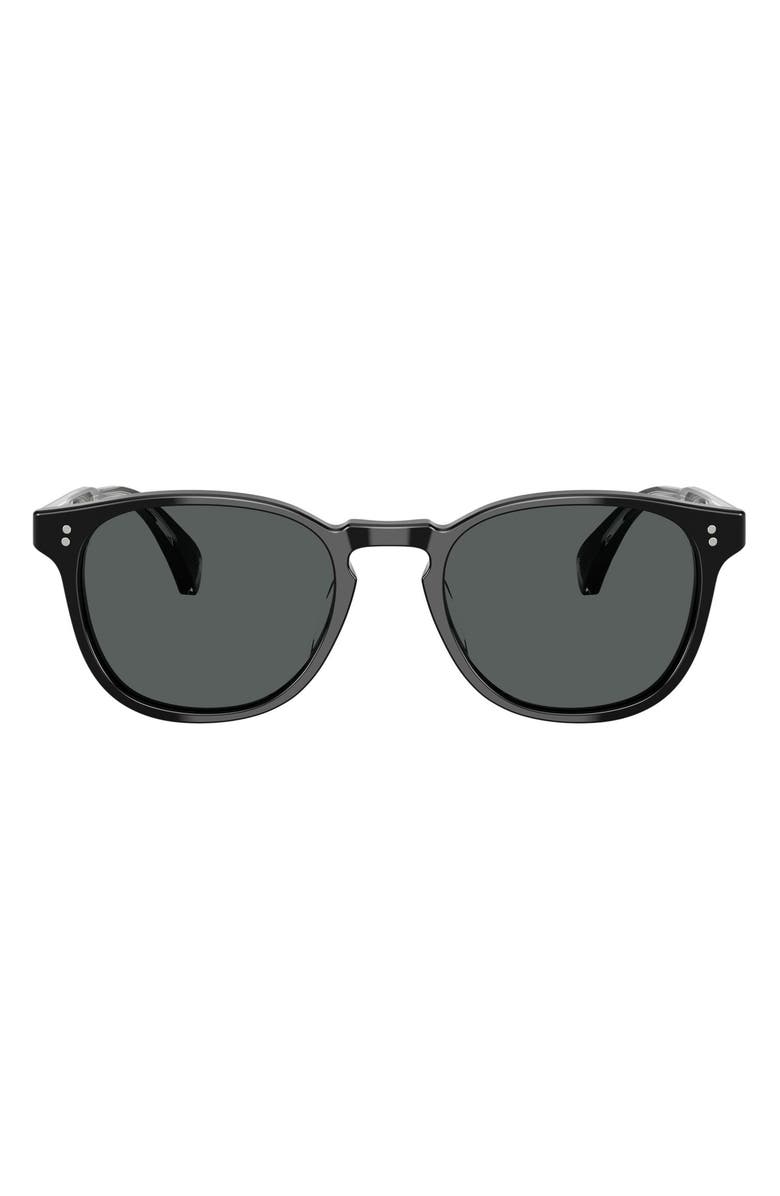 Oliver Peoples 51mm Polarized Round Sunglasses, Main, color, Black / Midnight Express Polar