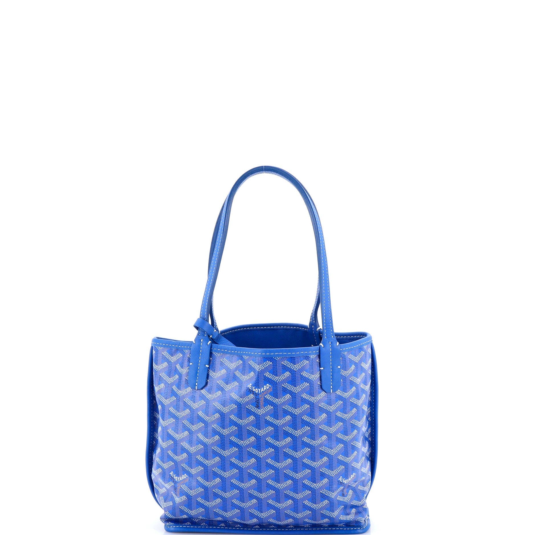 Pre-Owned Goyard Anjou Reversible Tote Coated Canvas Mini, Main, color, Blue