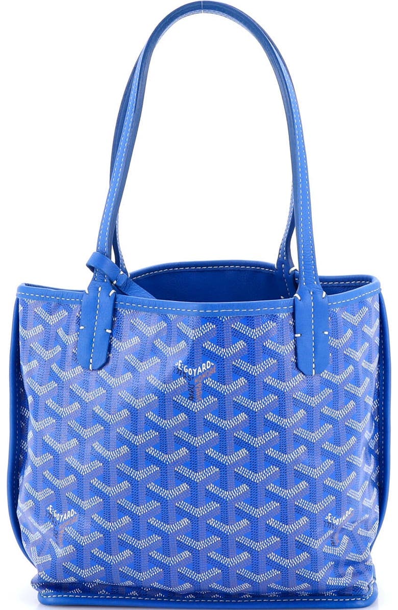 Pre-Owned Goyard Anjou Reversible Tote Coated Canvas Mini, Main, color, Blue