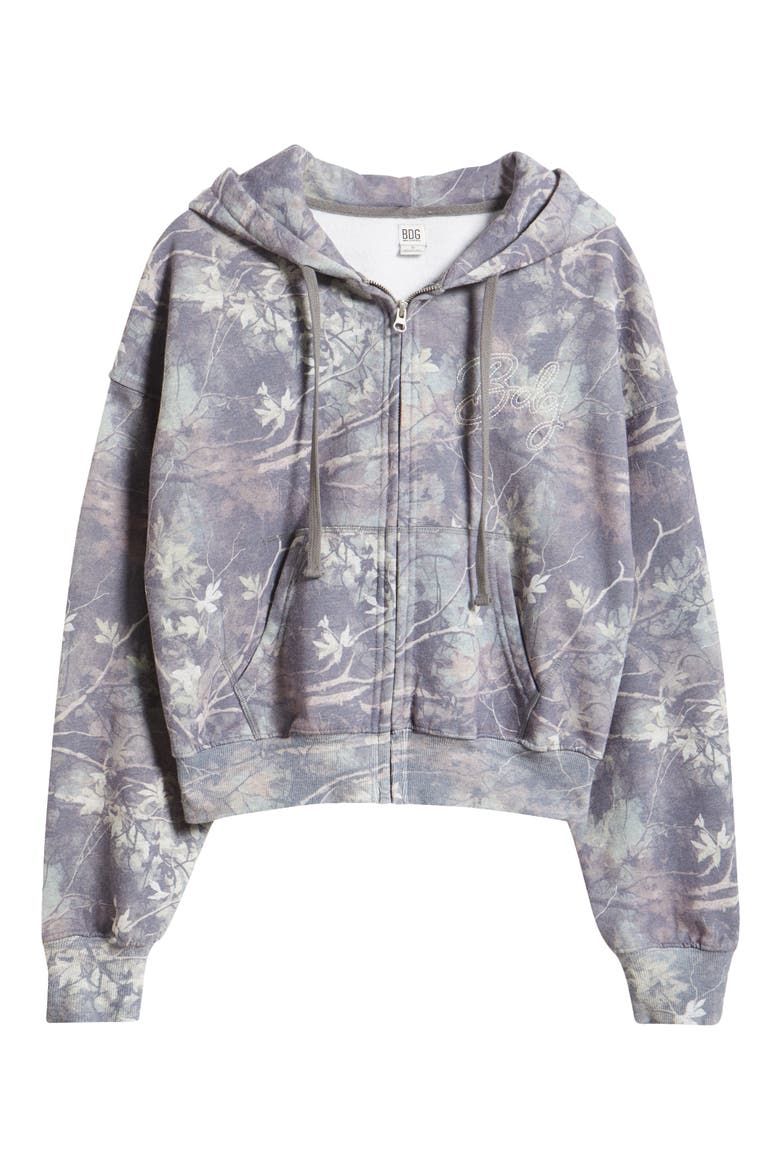 Camo Zip Hoodie, Alternate, color, BROWN CAMO